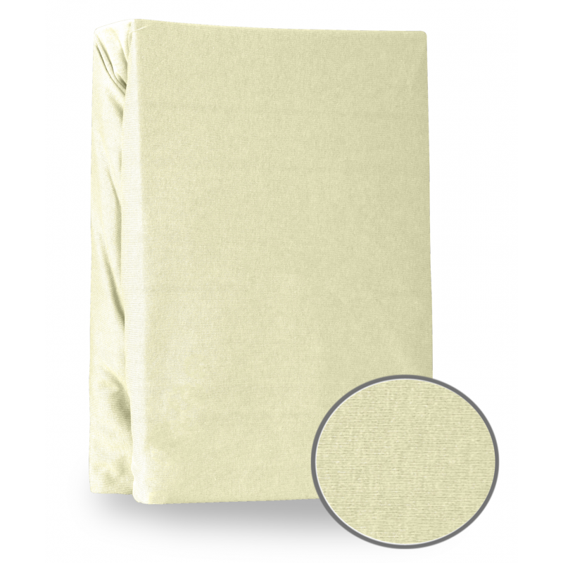 Prześcieradło jersey z gumką 120x200, kremowy 53