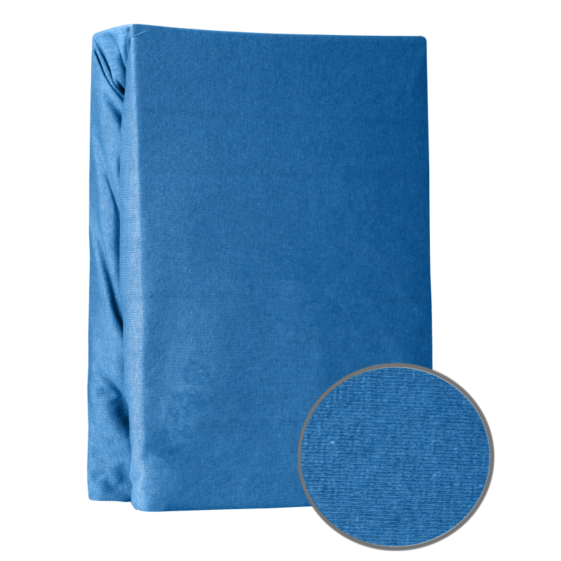 Prześcieradło jersey z gumką 90x200, ciemny niebieski 26