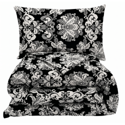 Pościel bawełna 200x220- 3cz czarno biała glamour 1774